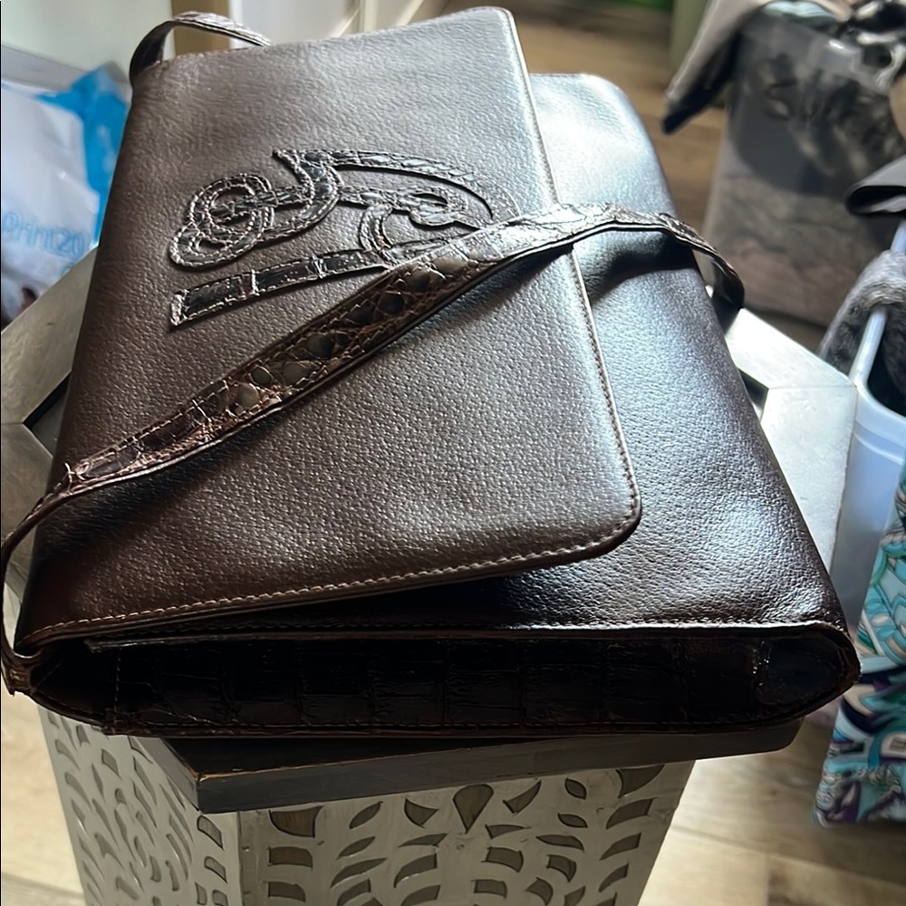 🛑 1 hour sale. Valentino Garavani, Brown Leather Shoulder Bag, 100% authentic - Picture 6 of 16